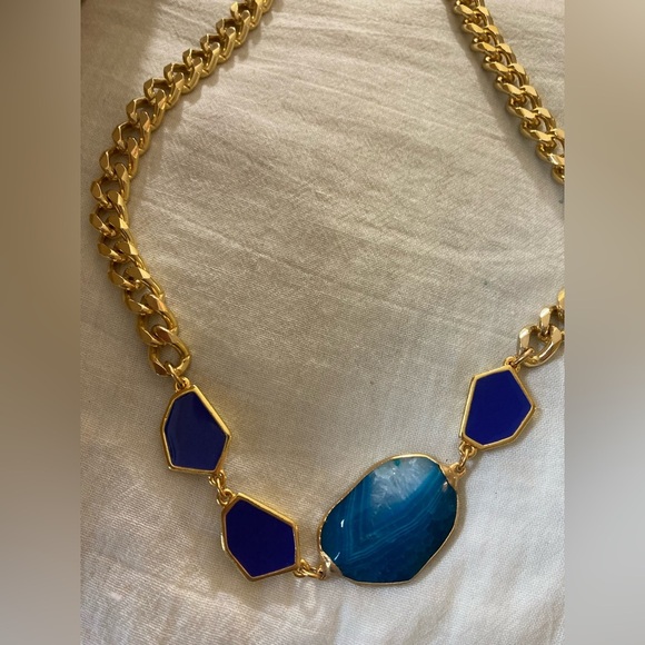 Janna Conner Statement Necklace‎ with Blue Enamel - Picture 1 of 7